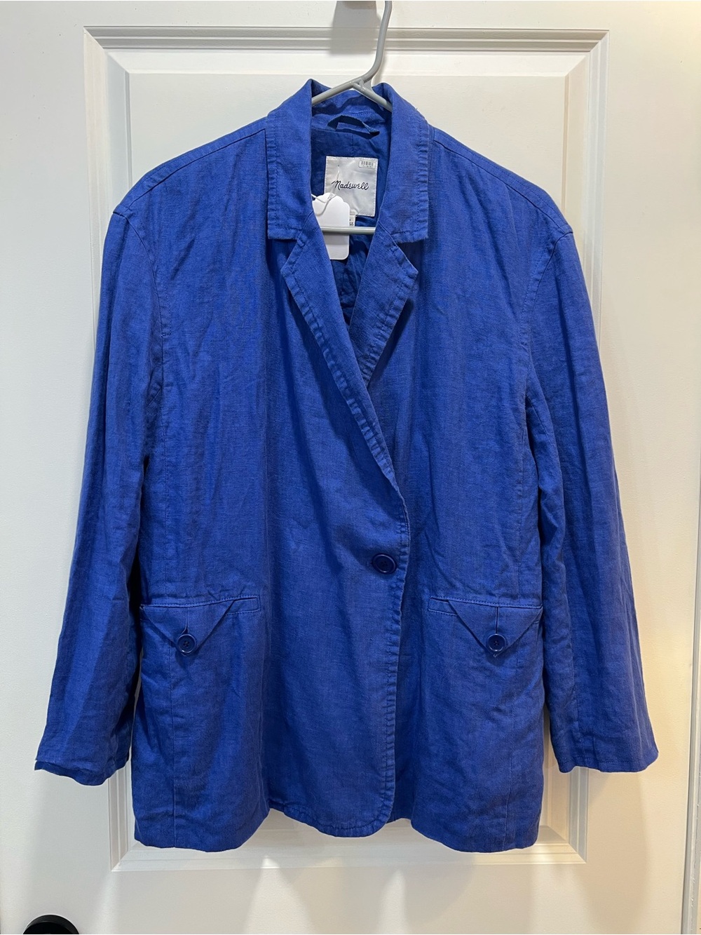 Blue Linen Women's Blazer Jacket